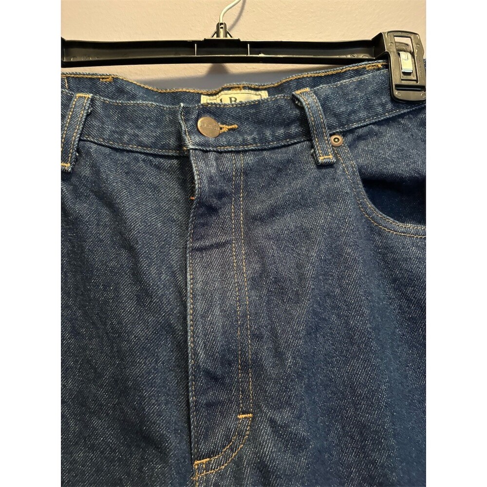 L.L.Bean Jeans Mens 36x26 Dark Blue Denim Straight Leg 5-Pocket Mid Rise - Picture 3 of 9